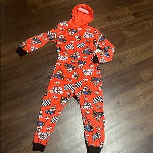 Kids Red Hooded Footie